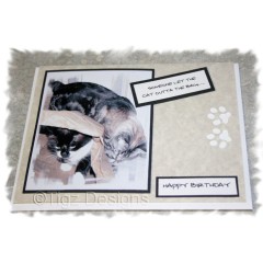 Pet Greeting Cards - Someone let the Cat outta the Bag - Birthday